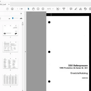 Fortschritt Case IH 550 Ballenpressen 1996 Produktion Ab Serien Nr. 601 Ersatzteilkatalog - PDF