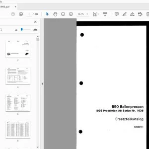Fortschritt Case IH Ballenpressen 550 1995 02935141 Ersatzteilkatalog - PDF