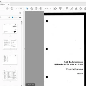 Fortschritt Case Ih Ballenpressen 550 1994 02935133 Ersatzteilkatalog - PDF