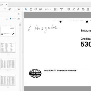 Fortschritt Großballenpresse 530 Ersatzteilkatalog - PDF