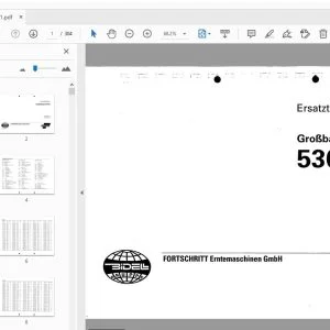 Fortschritt Großballenpresse 530 Ersatzteilkatalog BR607 - PDF