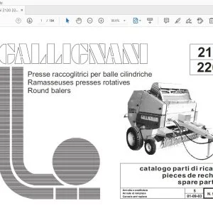 Gallignani 2120 2200 Round Balers Parts Manual - PDF