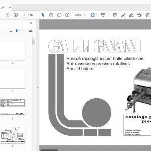 Gallignani 2500L 9300 Round Balers Parts Manual - PDF