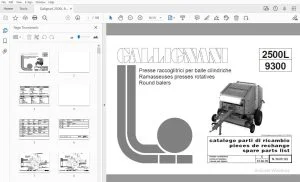 Gallignani 2500L 9300 Round Balers Parts Manual N. 98.09.122 - PDF