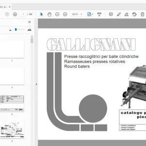 Gallignani 2500L 9300 Round Balers Parts Manual N. 98.09.122 - PDF