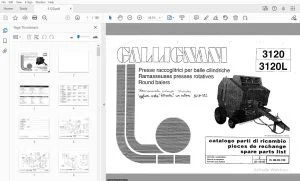 Gallignani 3120/3120L Round Balers Parts Manual - PDF