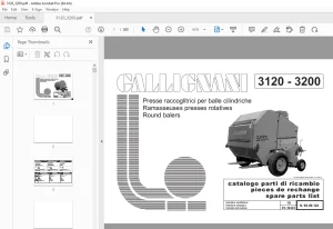 Gallignani 3120 3200 Round Baler Parts Manual - PDF DOWNLOAD