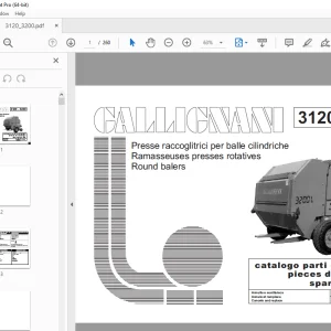 Gallignani 3120 3200 Round Baler Parts Manual - PDF DOWNLOAD