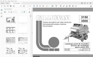 Gallignani 3150/3500 Round Balers Parts Manual - PDF