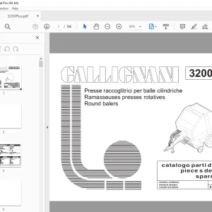 Gallignani 3200 PLUS Round Baler Parts Manual 98.09.169 - PDF DOWNLOAD