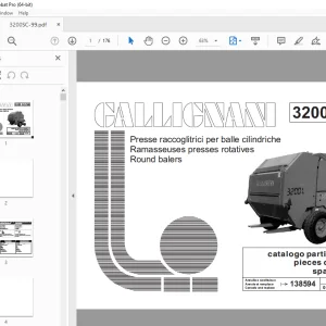 Gallignani 3200 SC/99 Round Baler Parts Manual - PDF DOWNLOAD