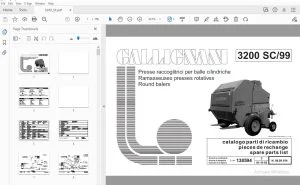 Gallignani 3200 SC 99 Round Balers Parts Manual - PDF
