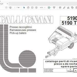 Gallignani 5190/5190 TPP Pick-up Balers Parts Manual - PDF