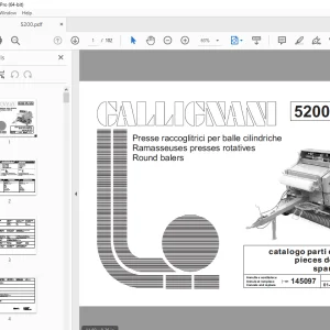 Gallignani 5200 PLUS Round Baler Parts Manual - PDF DOWNLOAD