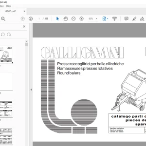 Gallignani 8600 Round Baler Parts Manual - PDF DOWNLOAD
