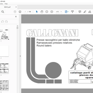 Gallignani 8800 Round Baler Parts Manual - PDF DOWNLOAD