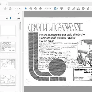 Gallignani 9250/9250 S/9250 SL Round Baler Parts Manual - PDF