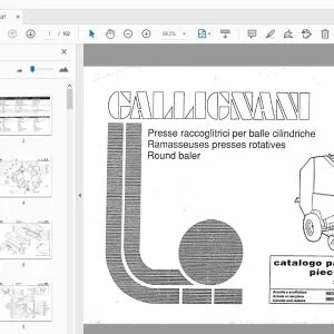 Gallignani 9520/9550 Round Baler Parts Manual - PDF