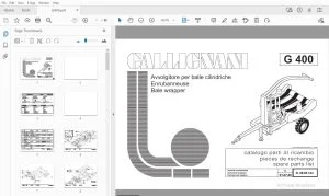 Gallignani G400 Bale Wrapper Parts Manual - PDF