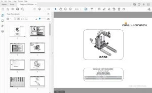 Gallignani G550 Bale Wrapper Parts Manual - PDF