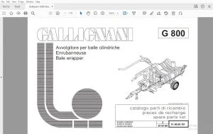 Gallignani G800 Bale Wrapper Parts Manual - PDF