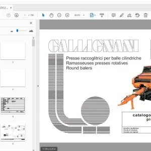 Gallignani GA CR12 GA CR32 Round Balers Parts Manual - PDF