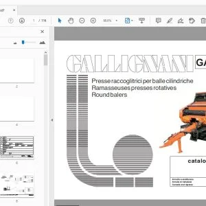 Gallignani GA CR32 SC99 Round Balers Parts Manual - PDF