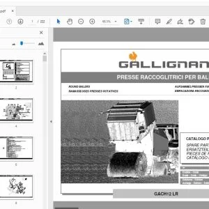 Gallignani GACH12 LR Round Balers Parts Manual - PDF