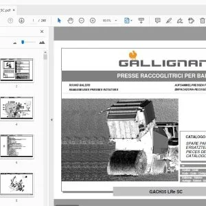 Gallignani GACH35 LRe SC Round Balers Parts Manual - PDF