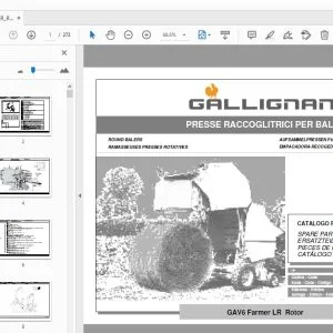Gallignani GAV6 Farmer LR Rotor Round Balers Parts Manual - PDF