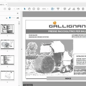 Gallignani GAV8 Gold XLR Round Balers Parts Manual - PDF