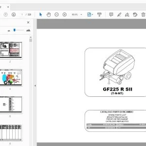 Gallignani GF225 R SII (T-N-NT) Parts Manual - PDF
