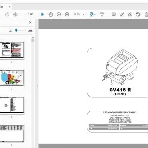 Gallignani GV416 R (T-N-NT) Parts Manual - PDF