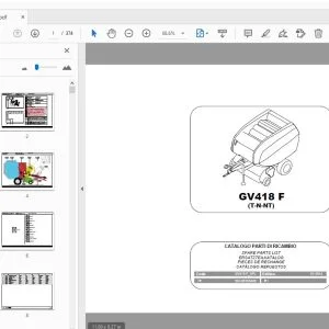 Gallignani GV418 F (T-N-NT) Parts Manual - PDF