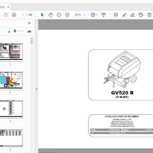 Gallignani GV520 R (T-N-NT) Parts Manual - PDF