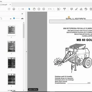 Gallignani MB 60 Gold Mini-RotoBaler For Roll Bales Parts Manual - PDF