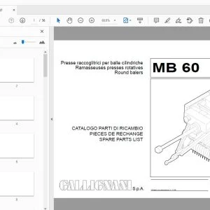 Gallignani MB 60 Round Balers Parts Manual - PDF
