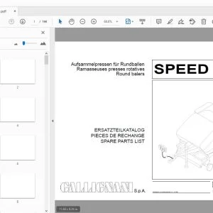Gallignani Speed Liner Round balers Parts Manual - PDF