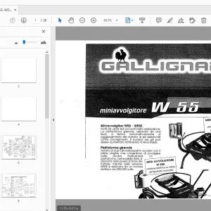 Gallignani W55-W55 E Mini Avvolgitore manuale delle parti - PDF