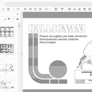Gallignani ZENIT Round Balers Parts Manual - PDF