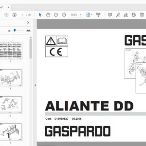 Gaspardo Aliante DD Parts Manual G19530820 - PDF