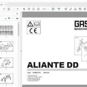 Gaspardo Aliante DD Seed Drill Parts Manual G19531131 - PDF