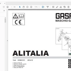 Gaspardo Alitalia Parts Manual G19531311 - PDF