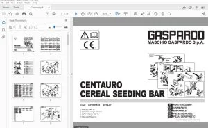Gaspardo Centauro Cereal Seeding Bar Parts Manual - PDF