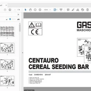 Gaspardo Centauro Cereal Seeding Bar Parts Manual - PDF