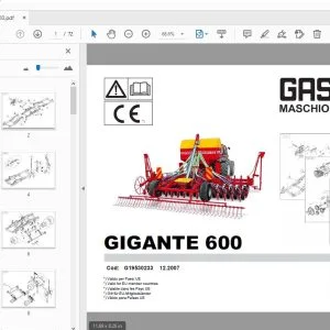 Gaspardo Gigante 600 Parts Manual G19530233 - PDF