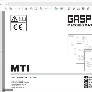 Gaspardo MTI Parts Manual G19530296 - PDF