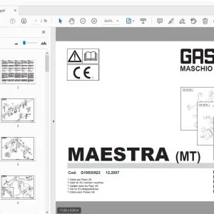Gaspardo Maestra (MT) Parts Manual G19530523 - PDF