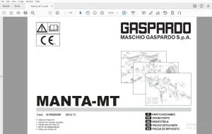 Gaspardo Manta-MT Parts Manual G19530298 - PDF