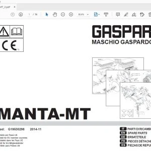 Gaspardo Manta-MT Parts Manual G19530298 - PDF